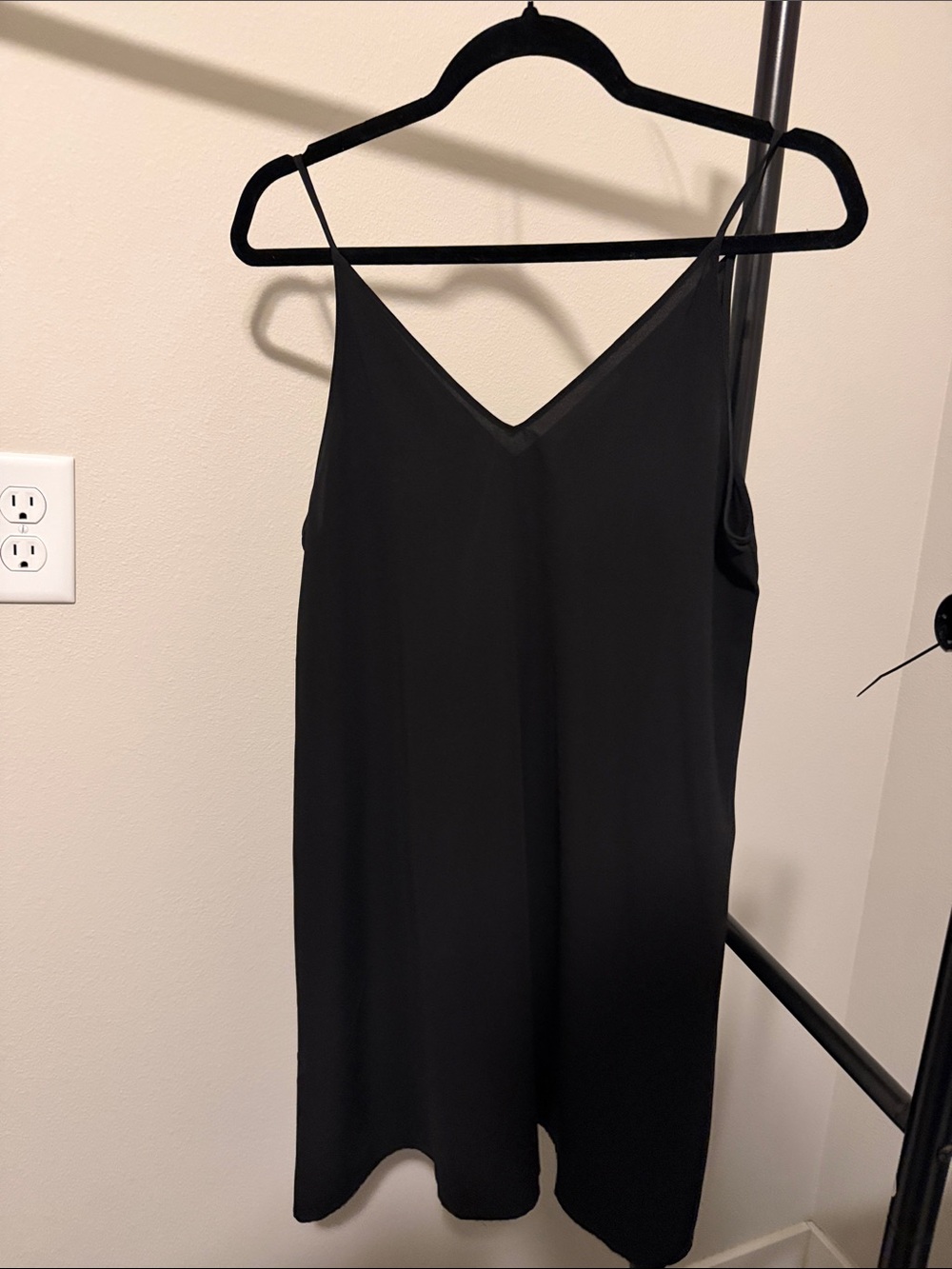 Black V-Neck slip dress